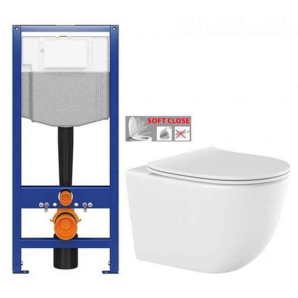 AKCE/SET - CERSANIT předstěnový instalační systém bez tlačítka + WC INVENA TINOS  + SEDÁTKO K97-526 X NO1