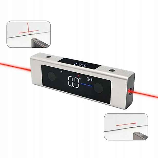 Elektronická Digitální Vodováha 4x90° Magnetická S Úhloměrem A Laserem