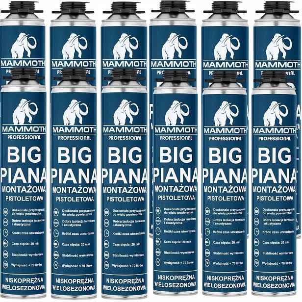 Montážní Pěna Nízkotlaká Pěna Big Mammoth 870 ML Vícesezónní