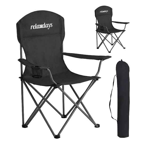 Relaxdays ŽIDLE Černá 2dílná sada skládací