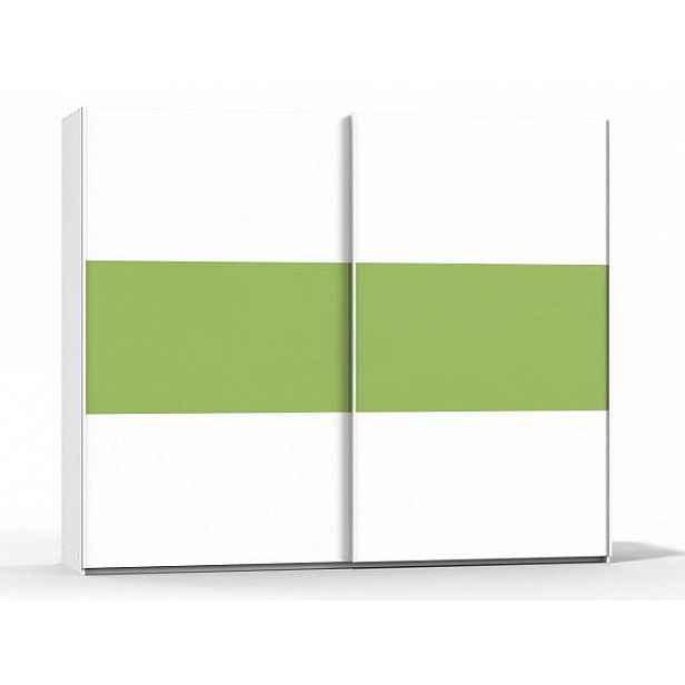 Šatní skříň Rea Houston 3 bílá-zelená
