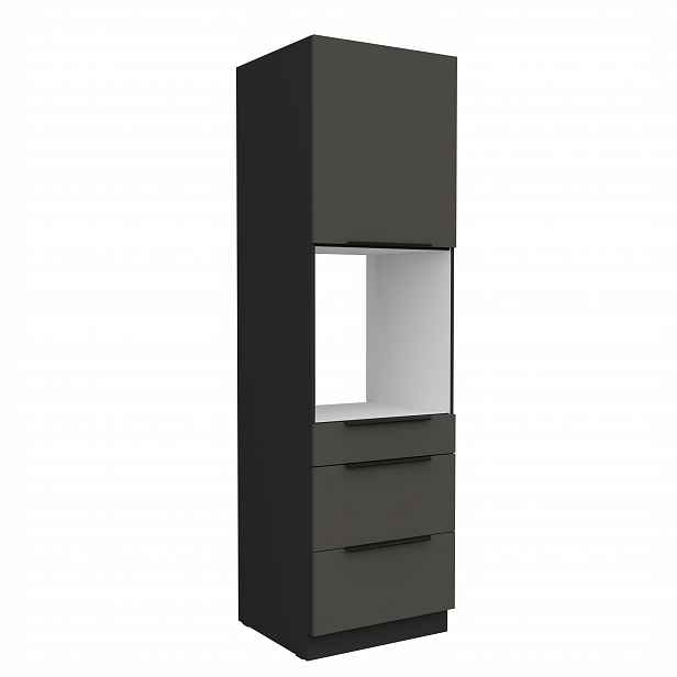 Vysoká skříňka pro vestavnou troubu Aria 60 DPS-210 3S 1F - Premium Box Barva korpusu: Černá, Barva dvířek: GR - Graphite AFM