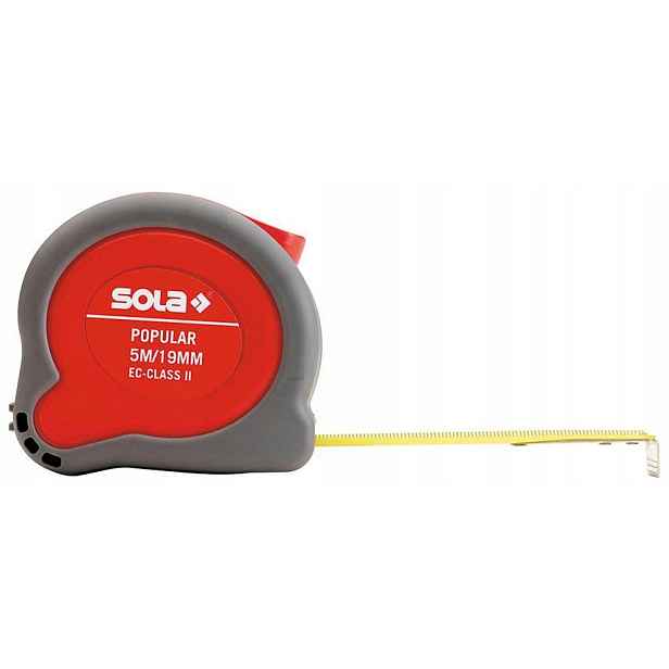 Měřicí páska, kapesní svinovací metr Popular 8 m x 25 mm Sola