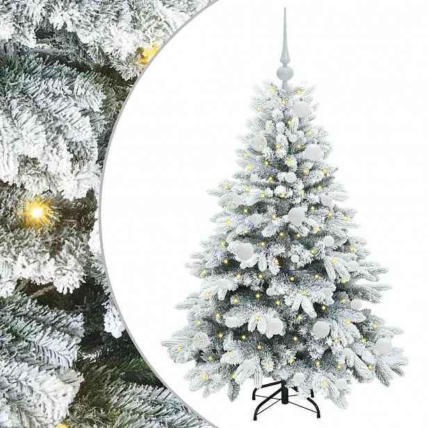 vidaXL Umělý vánoční stromeček s 150 LED diodami Bílá 120 cm PE a PVC