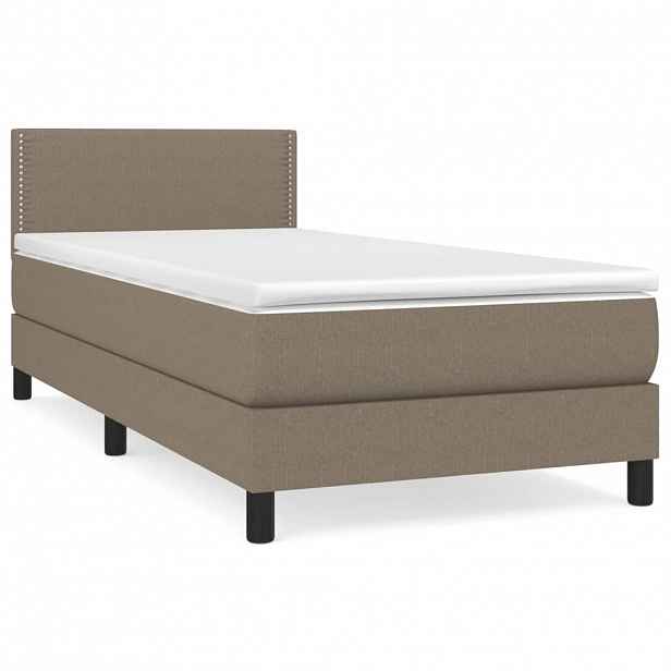 vidaXL Box spring postel s matrací taupe 90x190 cm textil