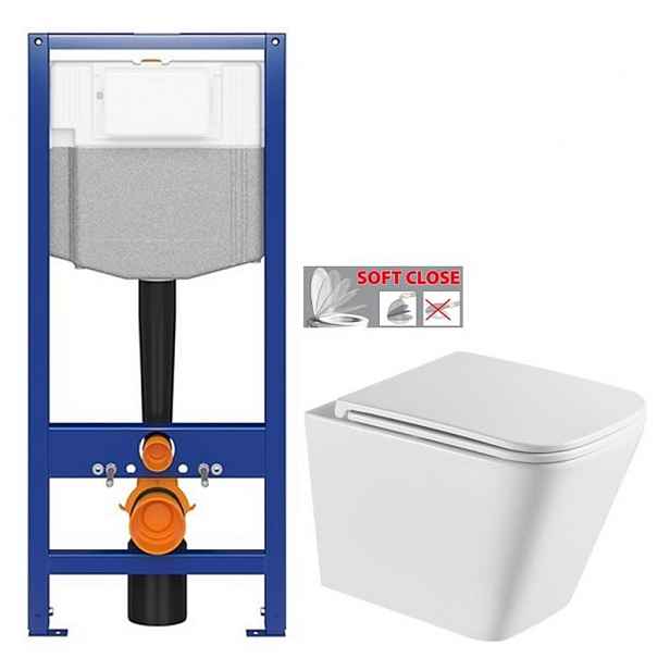 AKCE/SET - CERSANIT předstěnový instalační systém bez tlačítka + WC INVENA FLORINA /VÍROVÉ SPLACH/ WITH SOFT, včetně soft/close sedátka K97-526 X FL1