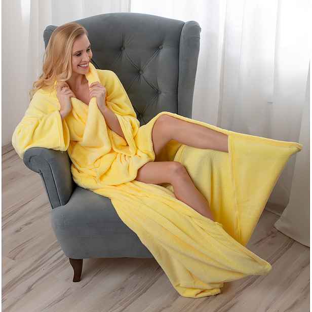 TOP Televizní deka mikroflanel DELUXE - Žlutá