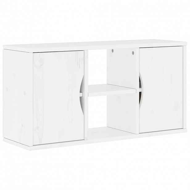 vidaXL TV skříňka "ODDA" bílá 79x24x40 cm Borovicový masiv