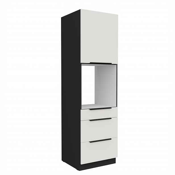 Vysoká skříňka pro vestavnou troubu Aria 60 DPS-210 3S 1F - Premium Box Barva korpusu: Černá, Barva dvířek: WH - Crystal white AFM