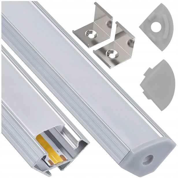 Profil Led hliníkový eloxovaný 1 m rohový úhlový pro Led pásky 12 mm 10kusů