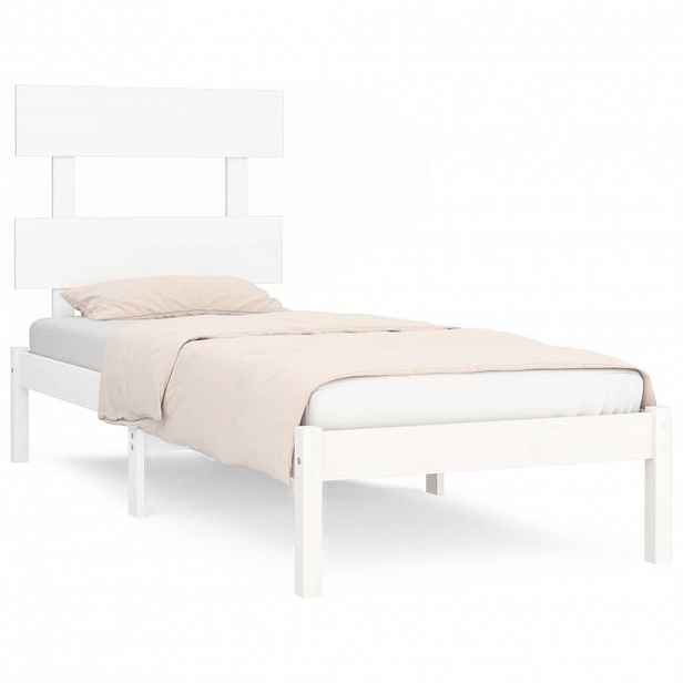 vidaXL Rám postele bílý masivní dřevo 90 x 190 cm jednolůžko