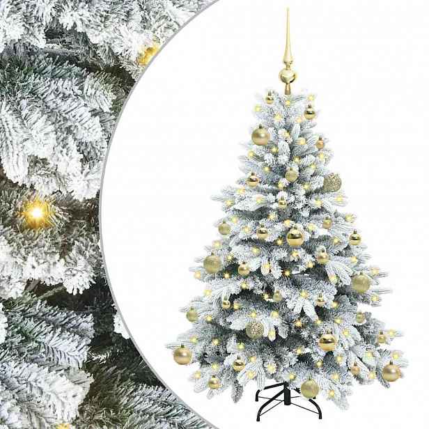 vidaXL Umělý vánoční stromeček s 150 LED diodami Bílá 120 cm PE a PVC