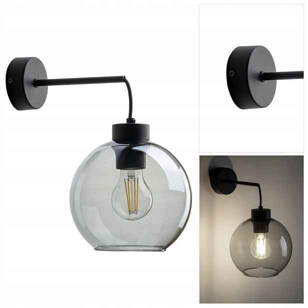 Černé nástěnné svítidlo Cubus nad zrcadlem v předsíni, moderní Tk Lighting