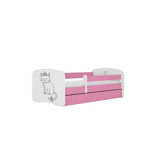 Kocot kids Dětská postel Babydreams kočka růžová, varianta 80x160, bez šuplíků, s matrací