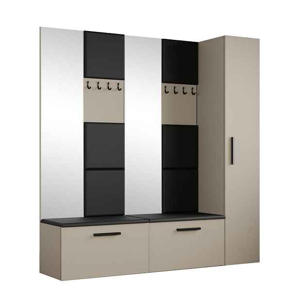 MASSENO MODERNÍ PŘEDSÍŇOVÁ SESTAVA MODULO, 201,2/204/40 cm, kašmírová