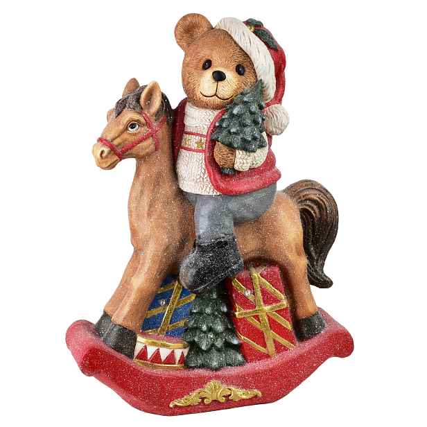Mondex Vánoční LED figurka Santa Lila Medvídek 52,5 cm vícebarevná