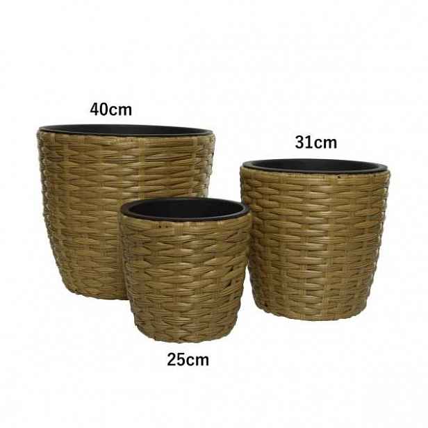 Obal kulatý s vložkou umělý ratan sv.hnědý 40cm