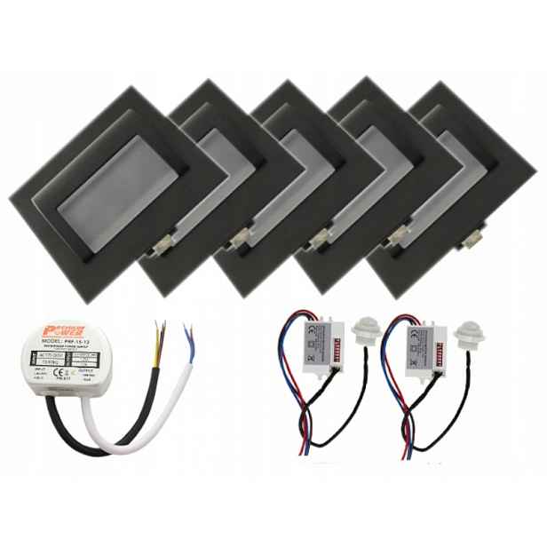 Set Schodišťové osvětlení 5x napájecí zdroj 2x detektor