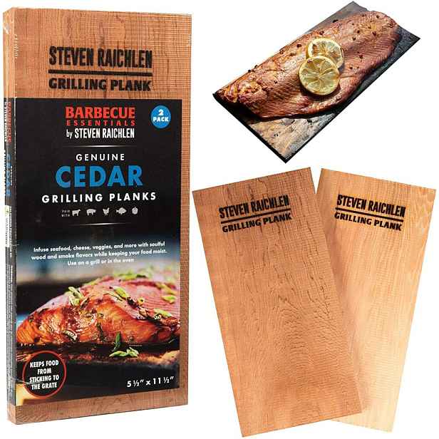 Steven Raichlen Best of Barbecue Cedrová prkénka Barbecue Essentials 28 x 14 cm, 2 ks