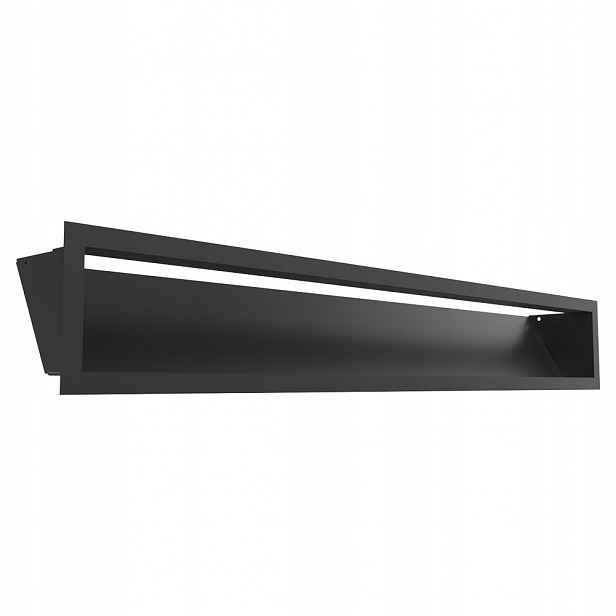 Ventilační Mřížka Krbová Luft 12X80 cm 45° Kovová Černá Do Krbu