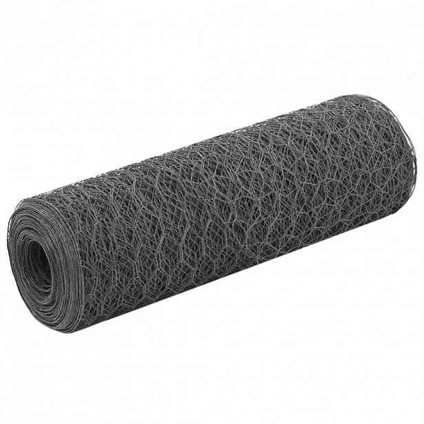 vidaXL Pletivo ke kurníku ocel PVC vrstva 25 x 0,5 m šedé
