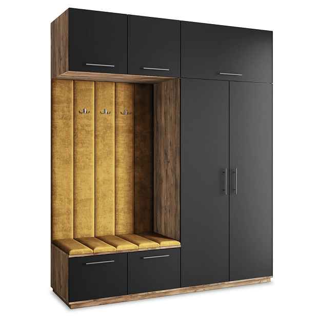 MASSENO MODERNÍ PŘEDSÍŇOVÁ SESTAVA REMA, 200/240/60 cm, dub Lefkas