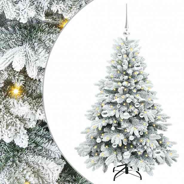 vidaXL Umělý vánoční stromeček s 150 LED diodami Bílá 120 cm PE a PVC