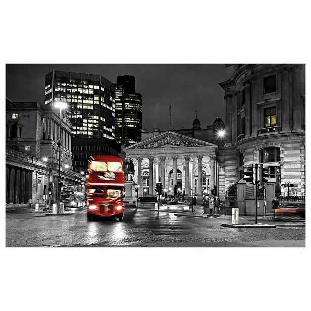 Fototapeta Londýn Červený autobus v noci vinylová 254x184 lepidlo