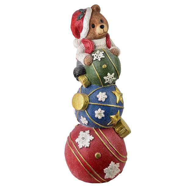 Mondex Vánoční LED figurka Santa Lila Medvídek 65 cm vícebarevná