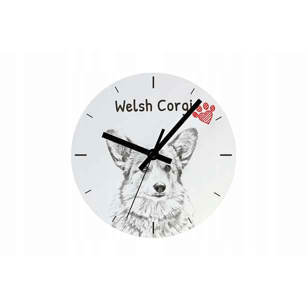 Pembroke Welsh Corgi hodiny se psem, závěsné a stojící, personalizace fotografií