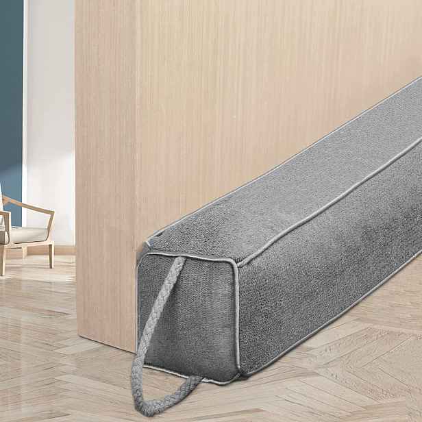 Protiprůvanová zarážka pod dveře 107 cm, těžké těsnění, šedá