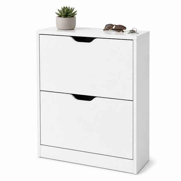 Relaxdays BOTNÍK Bílá 2 výklopy melamin 81 cm