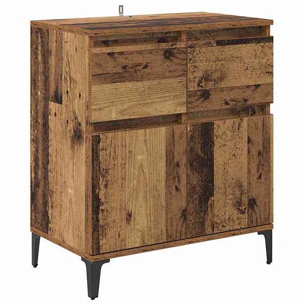 vidaXL Servírovací skříň se zásuvkou Staré dřevo 60 x 35 x 70 cm