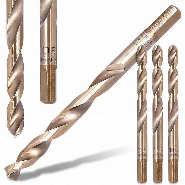 3x Kobaltové Kovové vrtáky 10,5 mm z nerezové oceli Hss-g Milwaukee