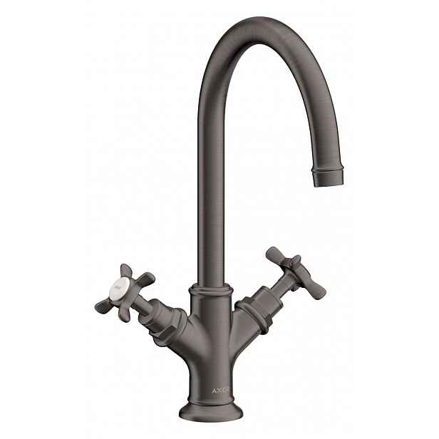 Axor Montreux - Umyvadlová baterie s výpustí, EcoSmart, kartáčovaný černý chrom 16502340