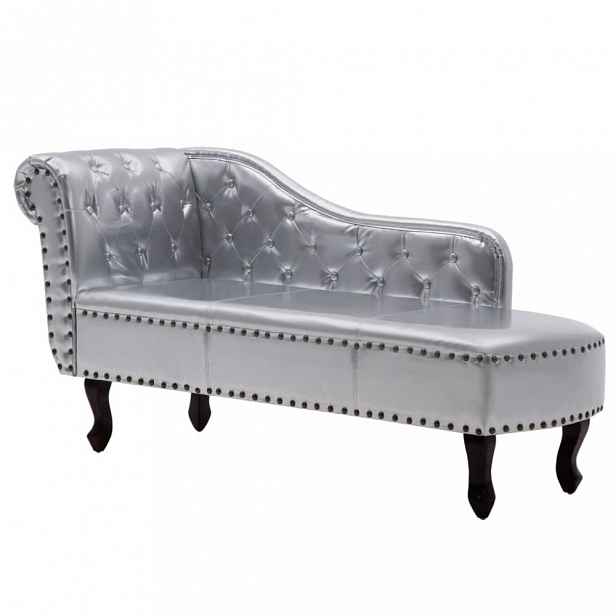 Lenoška Chesterfield umělá kůže šedá