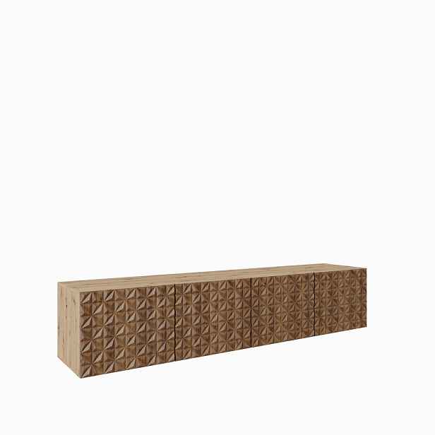 MASSENO ZÁVĚSNÝ TV STOLEK ROVA, 200/41/40 cm, dub Artisan /, dekor dub
