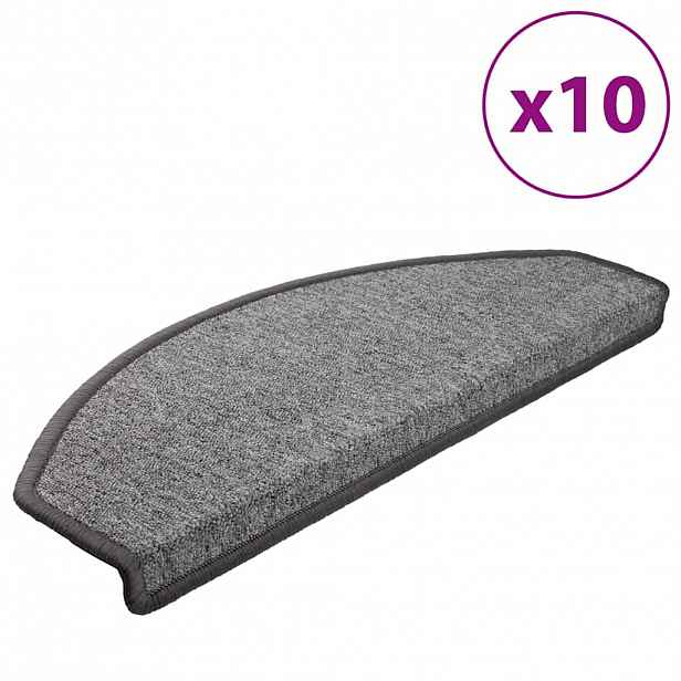vidaXL Rohožky na schody 10 ks 65 x 24 x 4 cm Non-Slip Tmavě šedá