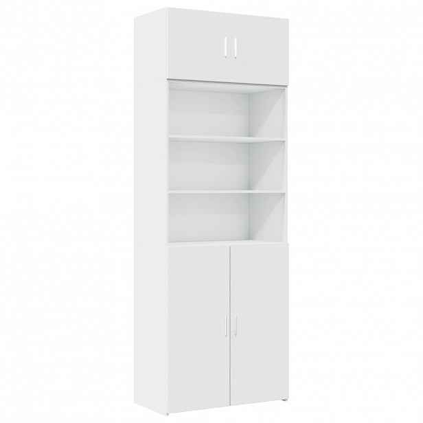 vidaXL Úzká úložná bílá 80 x 42,5 x 225 cm kompozitní dřevo