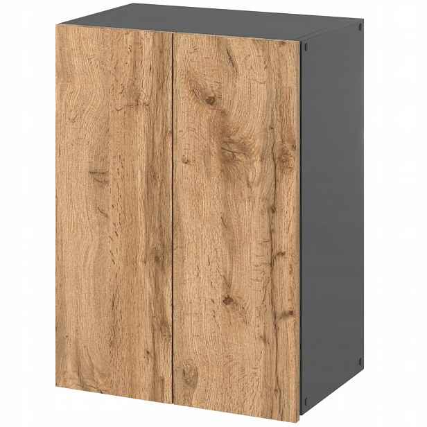 Závěsná Koupelnová Skříňka Šedý Dub Wotan 40 CM Regál Koupelnový Sloupek