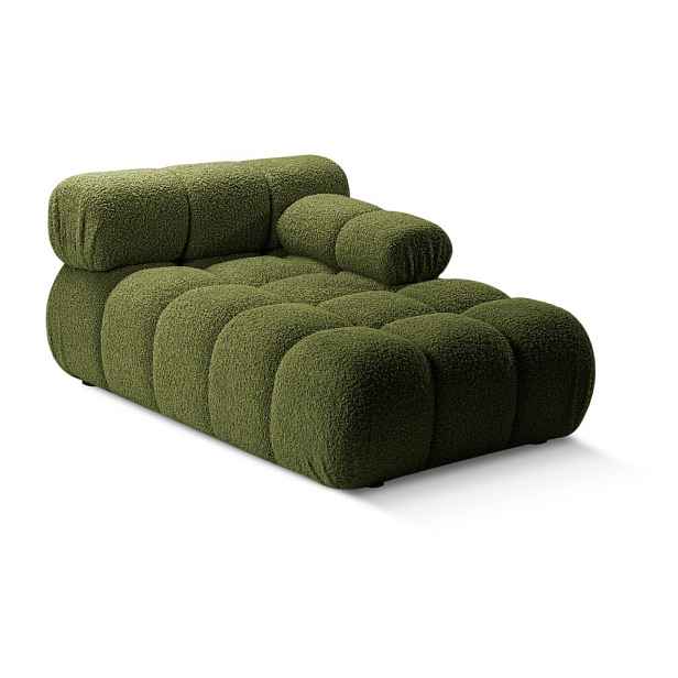 Zelený modul pohovky z textilie bouclé (pravý roh) Bellis – Micadoni Home