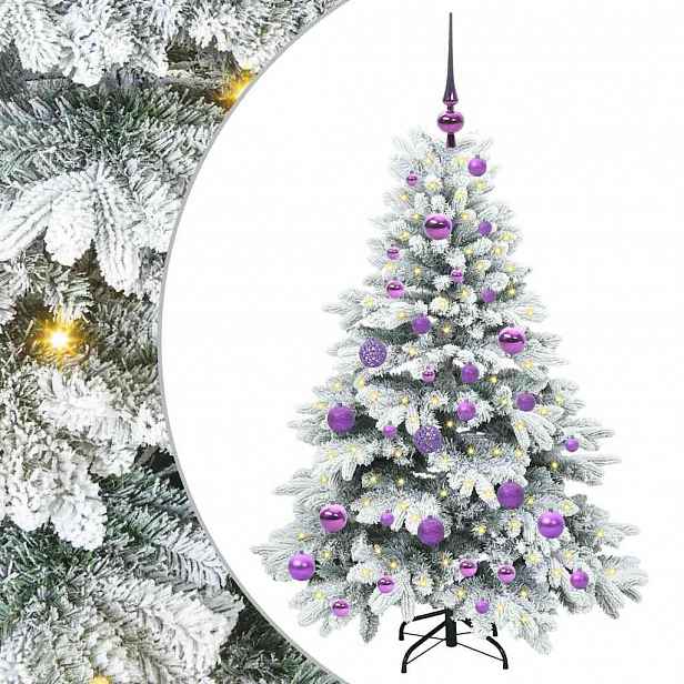 vidaXL Umělý vánoční stromeček s 150 LED diodami Bílá 120 cm PE a PVC