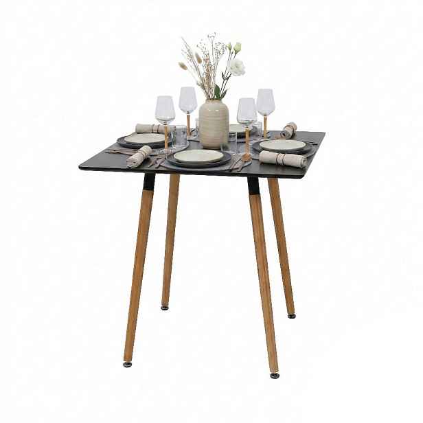 Relaxdays STŮL Černý bambusové nohy 75 cm