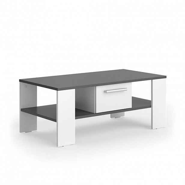 Vicco KONFERENČNÍ STŮL Wilmut Antracitová/bílá 89.8 x 46.4 cm se zásuvkou