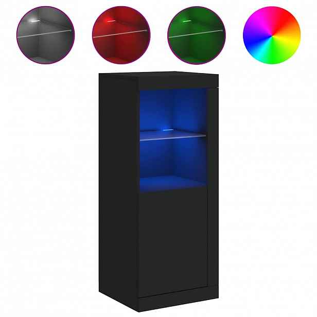 vidaXL Příborník s LED osvětlením černý 41 x 37 x 100 cm