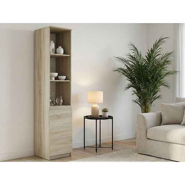 Regál s dvířky Carlos, dub sonoma, šířka 40 cm