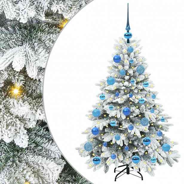 vidaXL Umělý vánoční stromeček s 150 LED diodami Bílá 120 cm PE a PVC