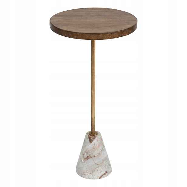 Kávový Stolek Loft Do Obývacího Pokoje Kulatý 35x69 CM Bílý Moderní Malý Mramor