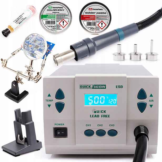 Pájecí stanice Hot-Air Quick 861DW Esd 1000 W 3 trysky