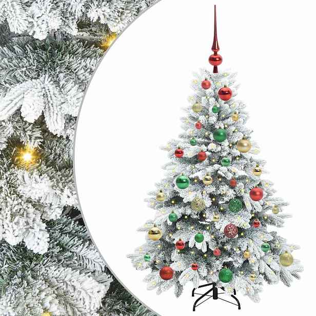 vidaXL Umělý vánoční stromeček s 150 LED diodami Bílá 120 cm PE a PVC
